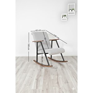 El İşçiliği Ahşap Detaylı Sallanan Koltuk | Ergonomik Tv Ve Dinlenme Koltuğu - Mor