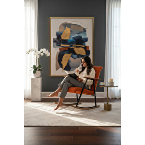 Lora Sallanan Koltuk Tv Koltuğu Sallanır Sandalye Dinlenme Koltuğu Rahat | Şık Tasarım Turuncu Turuncu