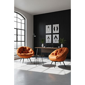 Hera 2'li Berjer Koltuk & Yatak Olabilen Minder Turuncu