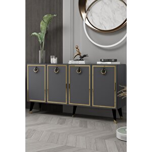 8214-32dd Kb150 Konsol, Tv Üni̇tesi̇ ANTRASİT-SİYAH-ALTIN Antrasit - Siyah