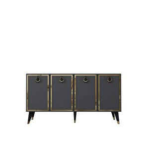 8214-32dd Kb150 Konsol, Tv Üni̇tesi̇ ANTRASİT-SİYAH-ALTIN Antrasit - Siyah