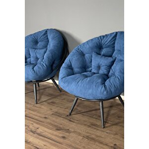 Hera 2'li Berjer Koltuk & Yatak Olabilen Minder Lacivert Lacivert