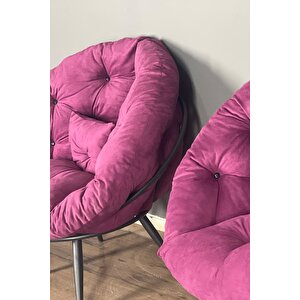 Hera 2'li Berjer Koltuk & Yatak Olabilen Minder Mor