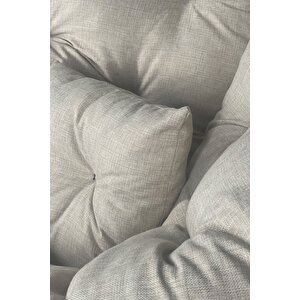 Geniş Oturma Alanlı Tekli Berjer Koltuk | Uzun Ömürlü Kumaş | New York Modern Tasarım | Keten Krem