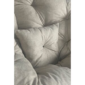 Geniş Oturma Alanlı Tekli Berjer Koltuk | Uzun Ömürlü Kumaş | New York Modern Tasarım | Keten Krem