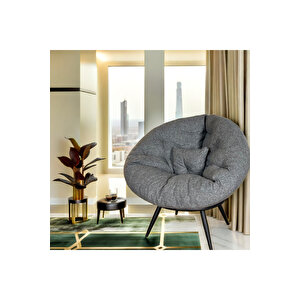 Modern Berjer Tekli Koltuk | Dinlenme & Tv Koltuğu | Ergonomik, Geniş Oturma Alanı | Keten Gri