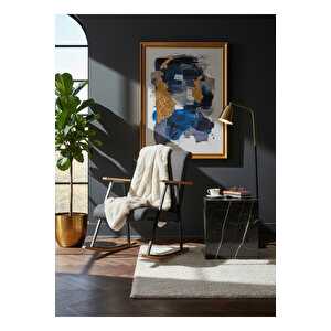 Sallanır Ahşap Detaylı Tv Koltuğu | Sallanan Sandalye & Dinlenme Koltuğu | Dubai Tasarım | Füme