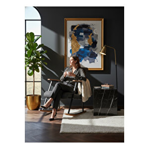 Sallanır Ahşap Detaylı Tv Koltuğu | Sallanan Sandalye & Dinlenme Koltuğu | Dubai Tasarım | Füme