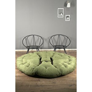 Hera 2'li Berjer Koltuk & Yatak Olabilen Minder Yeşil Yeşil