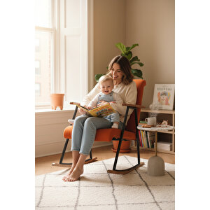 Modern Sallanan Koltuk | Rahat Tv Ve Dinlenme Koltuğu | Ergonomik Sallanır Sandalye – Turuncu