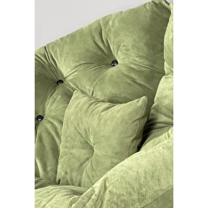 Tekli Koltuk Berjer | Geniş Oturma Alanı | Dayanıklı Kumaş | Leke Tutmaz | Modern | Yeşil