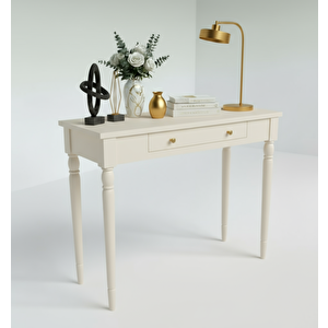 80 Cm Masif Tornalı Krem Dresuar