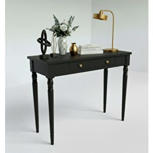 120 Cm Masif Tornalı Siyah Dresuar