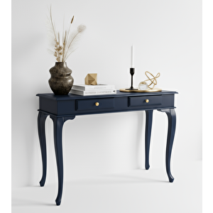 120 Cm Masif Çekmeceli Lükens Lacivert Dresuar