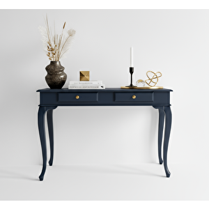 Wooding Mobilya 120 Cm Masif Çekmeceli Lükens Lacivert Dresuar