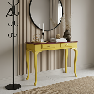 120 Cm Masif Çekmeceli Lükens Sarı Ceviz Dresuar