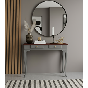 120 Cm Masif Çekmeceli Lükens Gri Ceviz Dresuar