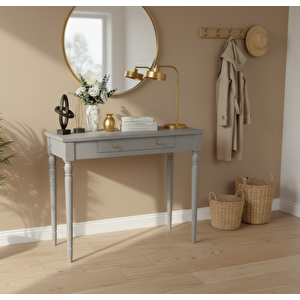 100 Cm Masif Tornalı Gri Dresuar