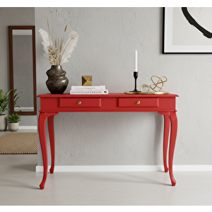 110 Cm Masif Çekmeceli Lükens Kırmızı Dresuar