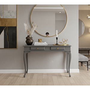 110 Cm Masif Çekmeceli Lükens Gri Dresuar