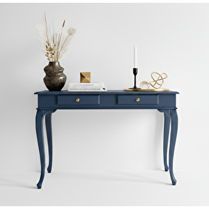 Wooding Mobilya 120 Cm Masif Çekmeceli Lükens Koyu Mavi Dresuar