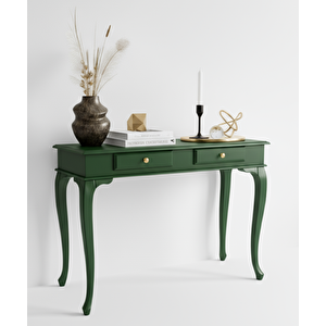 120 Cm Masif Çekmeceli Lükens Yeşil Dresuar