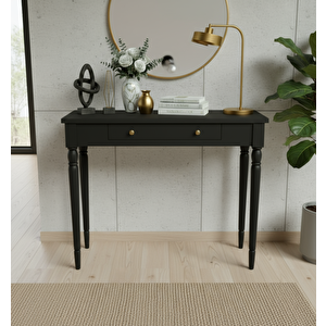 110 Cm Masif Tornalı Siyah Dresuar