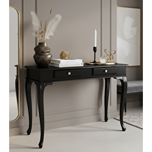 120 Cm Masif Çekmeceli Lükens Siyah Dresuar