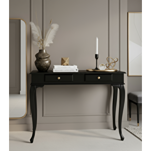 120 Cm Masif Çekmeceli Lükens Siyah Dresuar