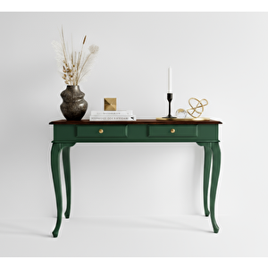 Wooding Mobilya 120 Cm Masif Çekmeceli Lükens Yeşil Ceviz Dresuar