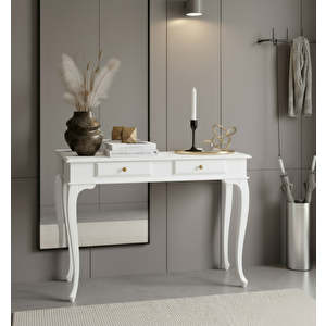 120 Cm Masif Çekmeceli Lükens Beyaz Dresuar