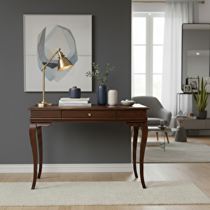 90 Cm Masif Rustik Koyu Ceviz Dresuar