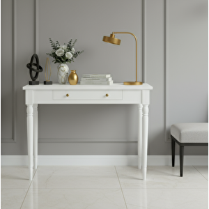 90 Cm Masif Tornalı Beyaz Dresuar