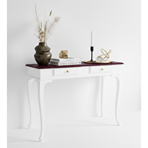 110 Cm Masif Çekmeceli Lükens Beyaz Ceviz Dresuar