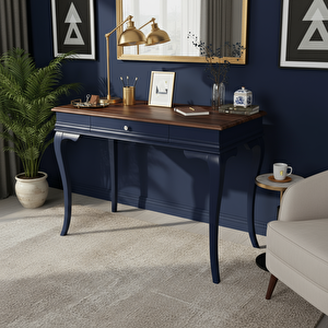 120 Cm Masif Rustik Lacivert Ceviz Dresuar