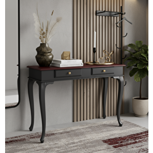 120 Cm Masif Çekmeceli Lükens Antrasit Ceviz Dresuar