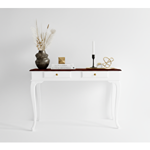 Wooding Mobilya 120 Cm Masif Çekmeceli Lükens Beyaz Ceviz Dresuar