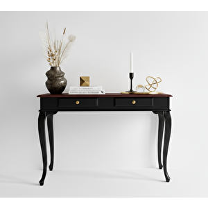 110 Cm Masif Çekmeceli Lükens Siyah Ceviz Dresuar