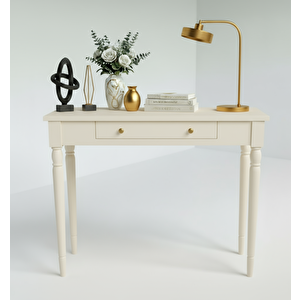 90 Cm Masif Tornalı Krem Dresuar