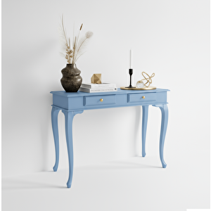 120 Cm Masif Çekmeceli Lükens Açık Mavi Dresuar