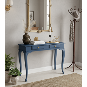 120 Cm Masif Çekmeceli Lükens Mavi Dresuar