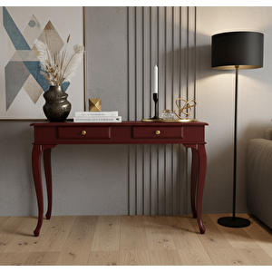 110 Cm Masif Çekmeceli Lükens Bordo Dresuar