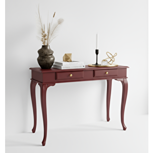 110 Cm Masif Çekmeceli Lükens Bordo Dresuar