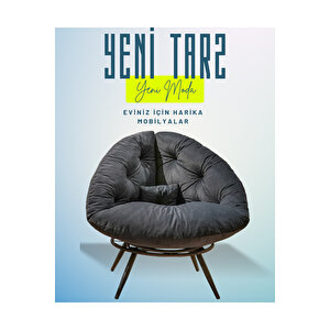 Ergonomik Modern Berjer Tekli Koltuk | Geniş Ve Rahat Oturma Alanı | Okuma & Dinlenme Koltuğu Füme