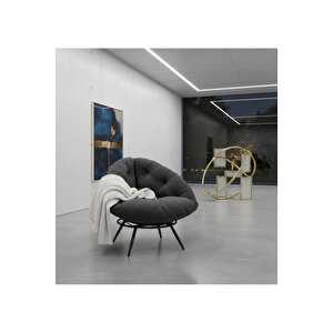 Ergonomik Modern Berjer Tekli Koltuk | Geniş Ve Rahat Oturma Alanı | Okuma & Dinlenme Koltuğu Füme