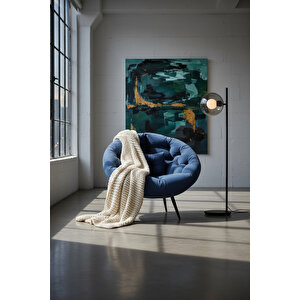 Ergonomik Modern Berjer Tekli Koltuk | Geniş Ve Rahat Oturma Alanı | Okuma & Dinlenme Koltuğu Lacivert