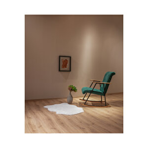 Sallanir Sandalye Ahşap Detayli Tv Koltuğu Sallanan Sandalye Yesil Yeşil