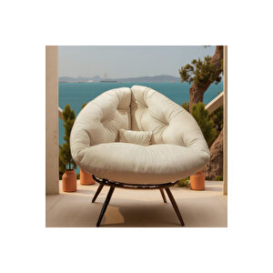 Prestige Milano Style Tekli Berjer | Ergonomik Koltuk | Konforlu Dinlenme & Kitap Okuma Köşesi Krem