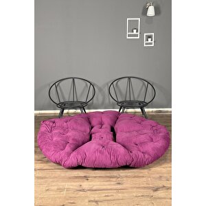 Luxury Çok Fonksiyonlu 2'li Berjer Koltuk & Yatak Olabilen Minder | Şık, Pratik, Modern, Konforlu Mor