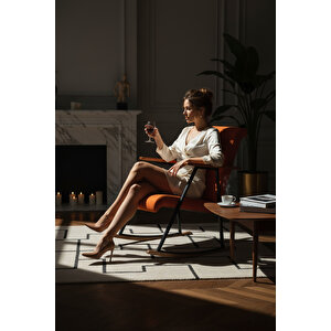 Sallanan Koltuk | Turuncu Sallanır Tv Koltuğu Ve Dinlenme Sandalyesi – Modern Konforlu Tasarım Turuncu